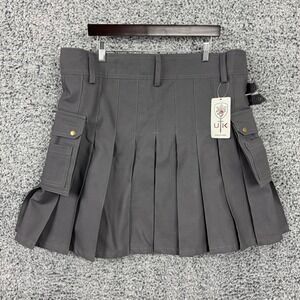 UT Kilts Utility Kilt Mens 42 Gray Cotton Canvas Cargo Pockets Buckle Workwear